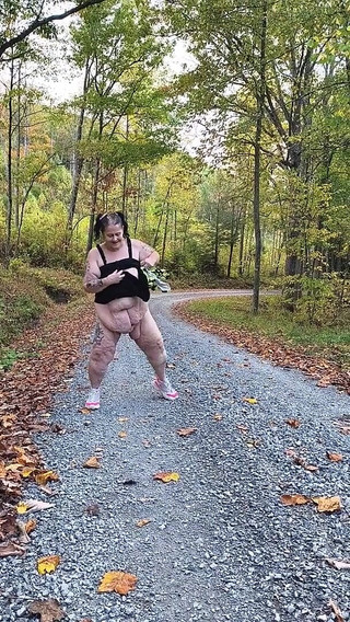 In the Country Road This Whore Squirts Out a Load