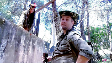 Boy scout seduces skinny teen Susi Gala and fucks her outdoors