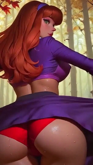 Daphne Blake From Scooby-doo Bouncing Sexy Ass Red Panties