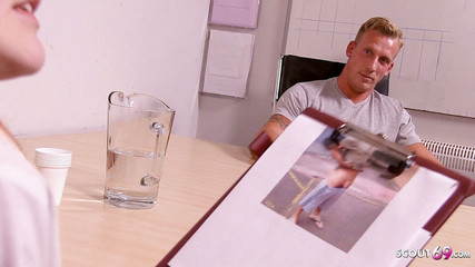 Stranger guy introduces himself to horny ginger teen Amarna Miller and fucks her