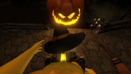 Esmeralda Is Sexy Mature Witch Pumpkin King on Halloween