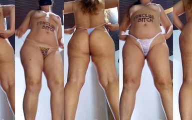 Undressing, Exhibitionist Changes Her Panties Several Times