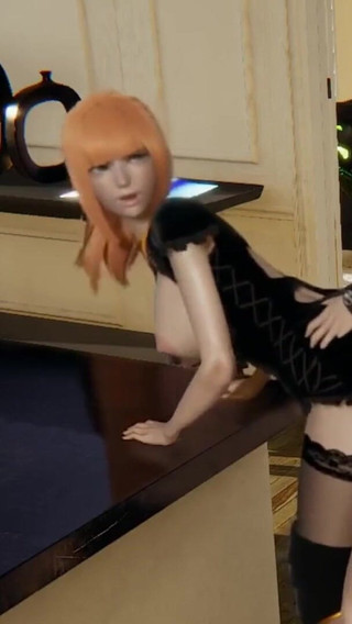 Girl gets fucked on the kitchen countertop