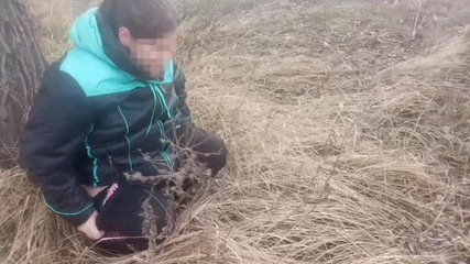 She Pissed Under a Tree. Piss Pouring Out of Pussy