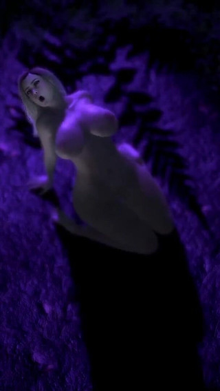 Blonde chick riding dildo in the forest : 3D Porn