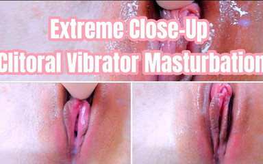 Extreme Close-up Clitoral Vibrator Masturbation