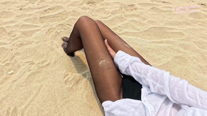 893 Black Cdr Pantyhose on the Sand