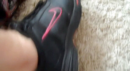 Blonde beauty showing off her shoes