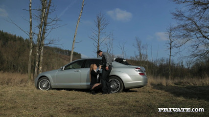 Alexis Crystal sucks a cock and gets fucked in a car