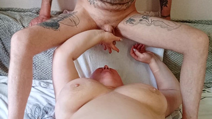 I Jerk off My Dick and Cum in My Mother-in-law's Mouth and on Her Face