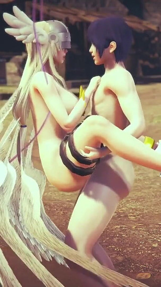 Angewomon Stand and Carry POV - Digimon Hentai Parody