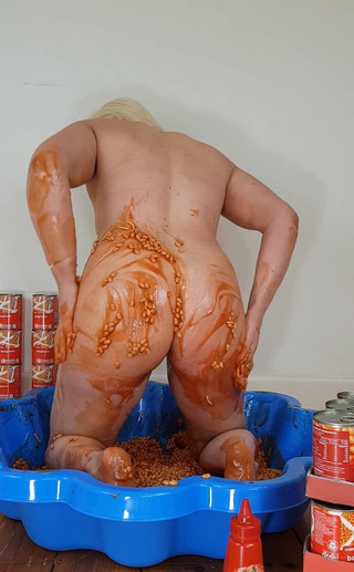 Bathing in Baked Beans and Sausages Nude Pt 1