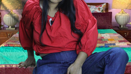 Newly Married Sister-in-law with Red Top Left with Vibrator