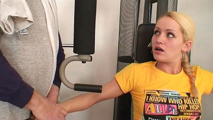 Old pig hitting on a teenager in a gym