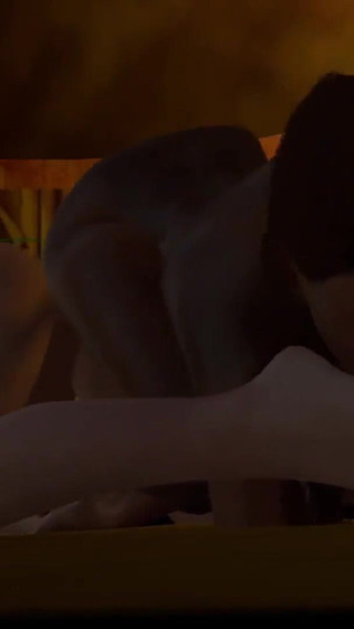 Interracial lesbian double dildo