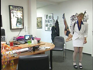 Blonde mature gets doggystyled at the casting