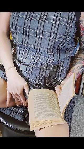 Student Masturbating and Squirting in the Library
