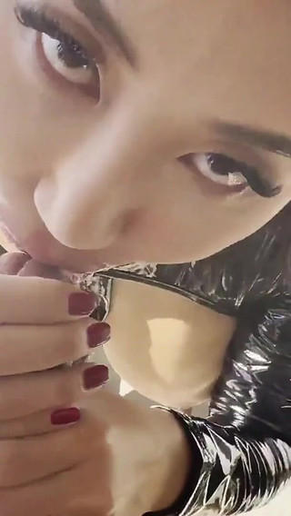 Nicole Doshi in Leather Lingerie Crawls to Take Christian Clay's Big Cock