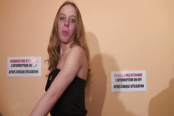 Beautiful French Babe Gets Fucked by Two Dudes at the Gym