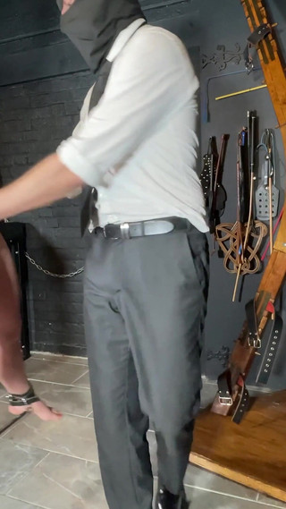 Sub MILF Held off Ground and Paddled and Toyed as She Hangs There