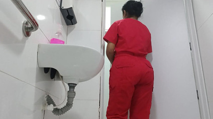 Big Ass Nurse Recorded in Office Bathroom