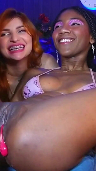 Intense Show of Ass Fucking a Beautiful Brunette with a Big Dildo