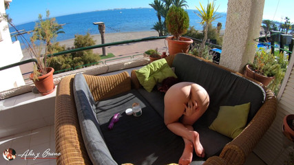 I Touch Myself on the Balcony with People Nearby ( Outdoor Masturbation )