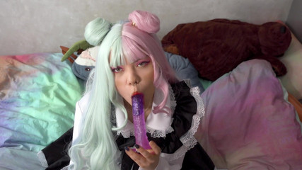 Blowjob for a Toy From Cute Maid Furiyssh
