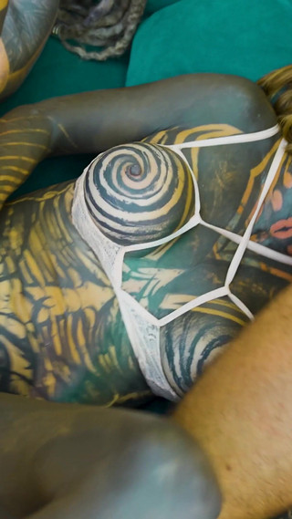 2 Alternative Tattooed Babe, 6 Dicks - DP, BJ, Facials