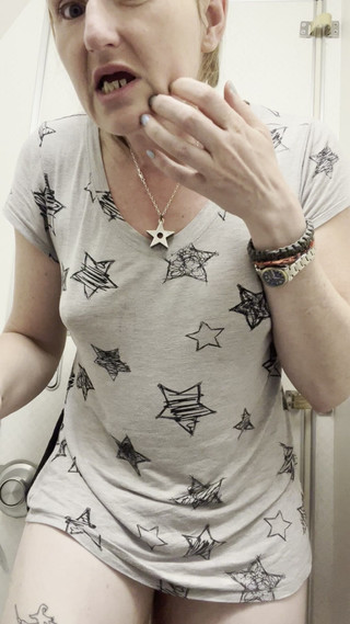 After a Massive Piss on a Plane Which Goes All Over My Butt N Thigh, I Get My Boobs N Bush Out to Freshen up N Clean My Teeth