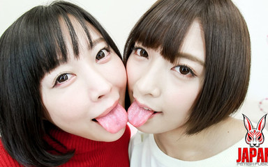 Lesbian Magic: Arisa and Miku's Sensual Tongue Kiss