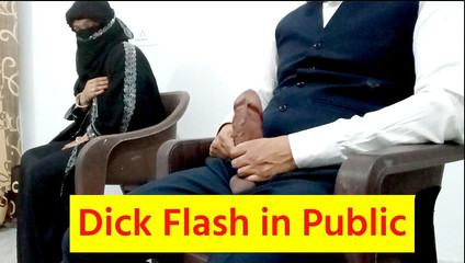 Dick Flash in Publish in Front of Muslim Girl and Fucking Her on Chair