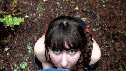 Slut Swallows Cum in the Forest