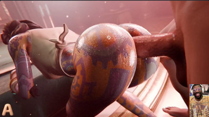 Bald Ass Cunt Eve Gets Bulging Pussy Fucked, Jules Gets Backshots From Behind