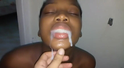 Who Said It's No Nut November Cumshot Inside Sexy Ebony Thot Model's Mouth