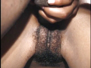 Horny cutie enjoys her pink pussy banged by a huge black pole