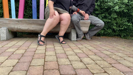 Mother-in-law Jerks Son-in-law's Cock in a Public Park