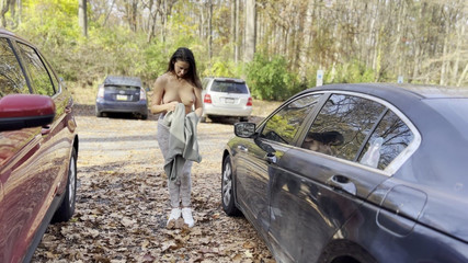 Quick Outfit Swap by My Car in the Park