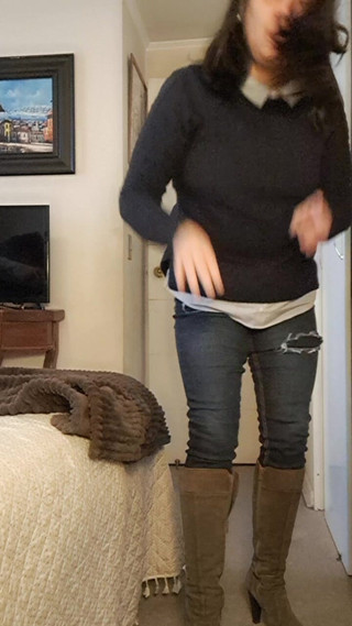 Mature Putting Clothes