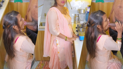 Stepmother Gives Offer for Fuck Hard to Stepson in Kitchen with Dirty Hindi Talk and He Cum in Her Sexy Pussy