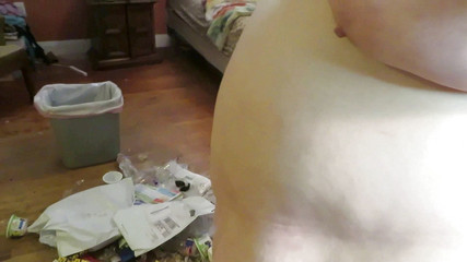 Sweeping and picking up trash with my ass in your face