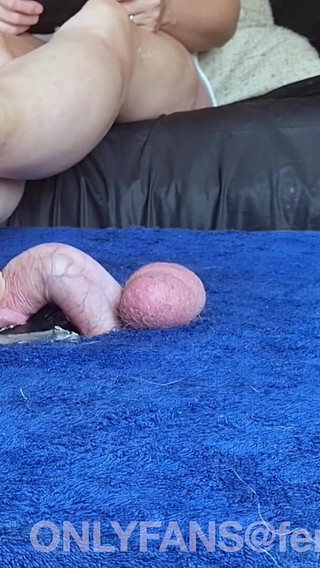 Cockbox Trampling and Ballbusting with Socks and Barefoot, Huge Cumshot ( Amateur Couple )