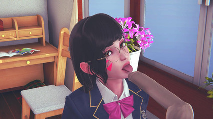 DVA college girl licks your cock with her tongue and gets cum on her face