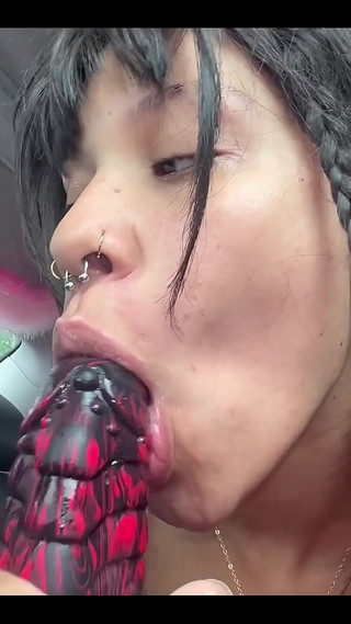 Sloppy Dildo Sucking