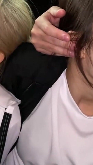 Two Girls Tangled in Shy Chaos, Bodies Colliding in Playful Heat. - B