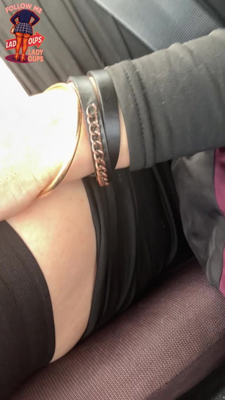 Slut in Car Butt Plug and Big Tits for French Bitch Lady Oups