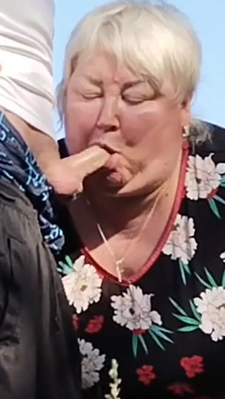 Mother-in-law Holds My Dick While I Pee and Then Sucks It in Public