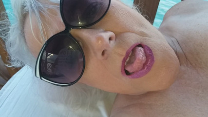 Horny Granny Masturbates with the Dildo