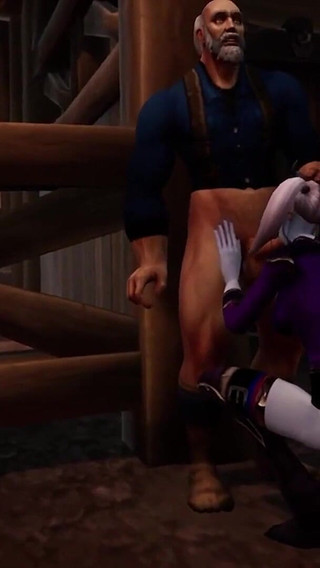 Draenei Girl Gives an Old Man a Deep Blowjob - Warcraft Parody