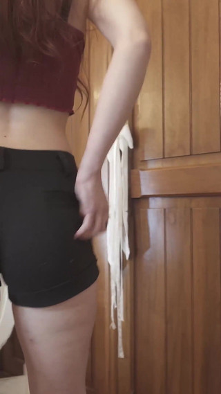 I Change Several Clothes Asking Sissi's Opinion, but I Get Horny Looking at Myself in the Mirror and I Masturbate